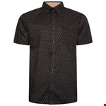KAM 6297 Dobby Print S/S Shirt - black/gold